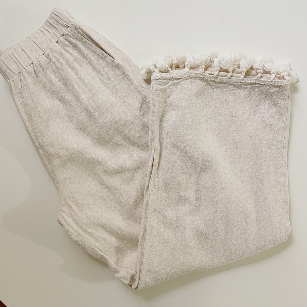 Lulu’s Cream Fringe Lounge Pants